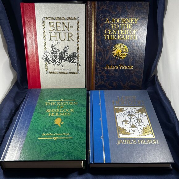 Other - Set Of 4 Classic Hardcover Novels: Ben-Hur A Journey To The Center Of The Earth